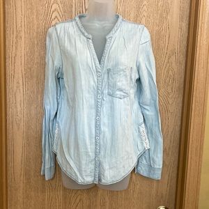 Maurice’s denim and lace shirt